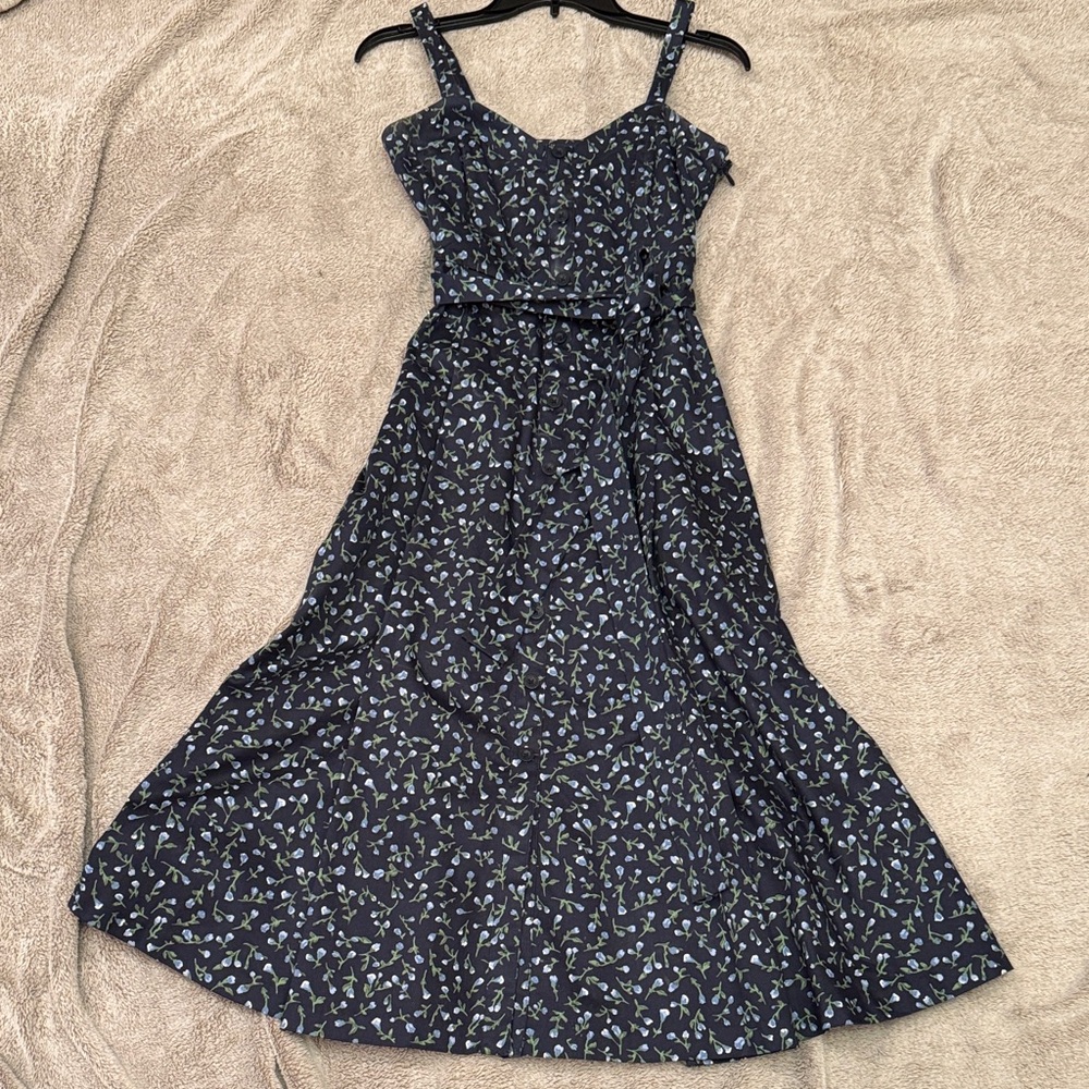 RACHEL Rachel Roy Navy Floral Midi Dress